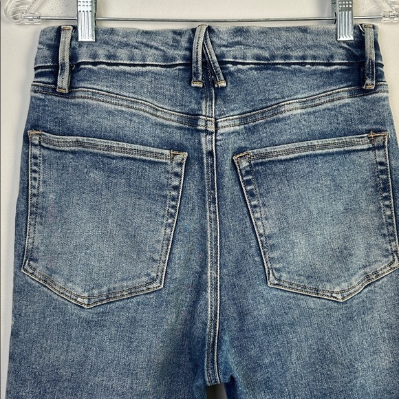Good American Good Curve Exposed Button High Rise Straight Leg Jean Stretch 6/28 - Picture 12 of 16